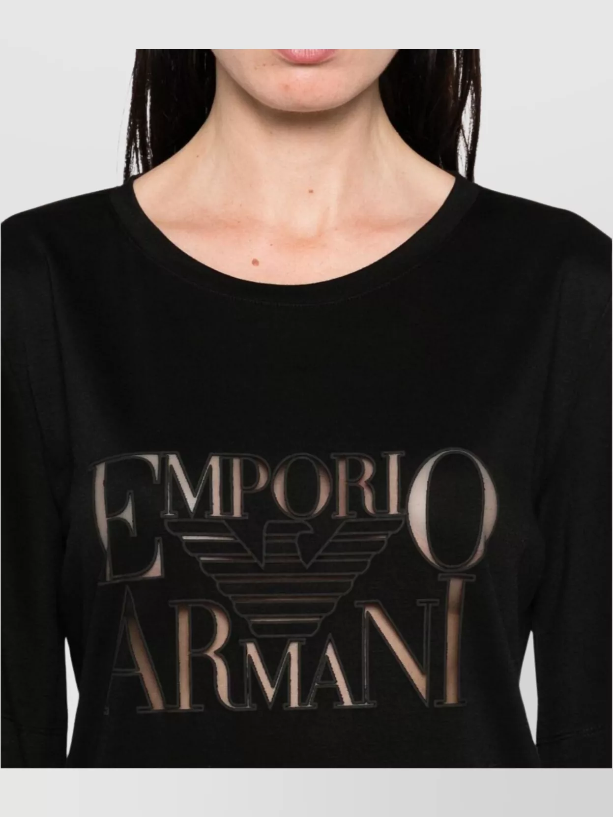 Shop Emporio Armani Crew Neck Knee Length Short Sleeves Dress