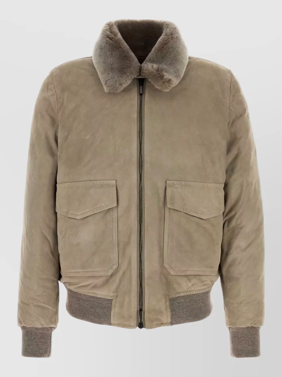 Moorer suede bomber jacket