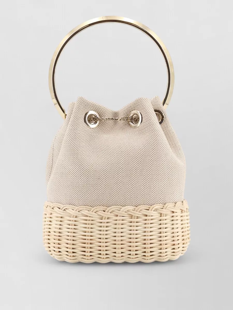 Jimmy Choo Bon Bon Raffia Bucket Bag
