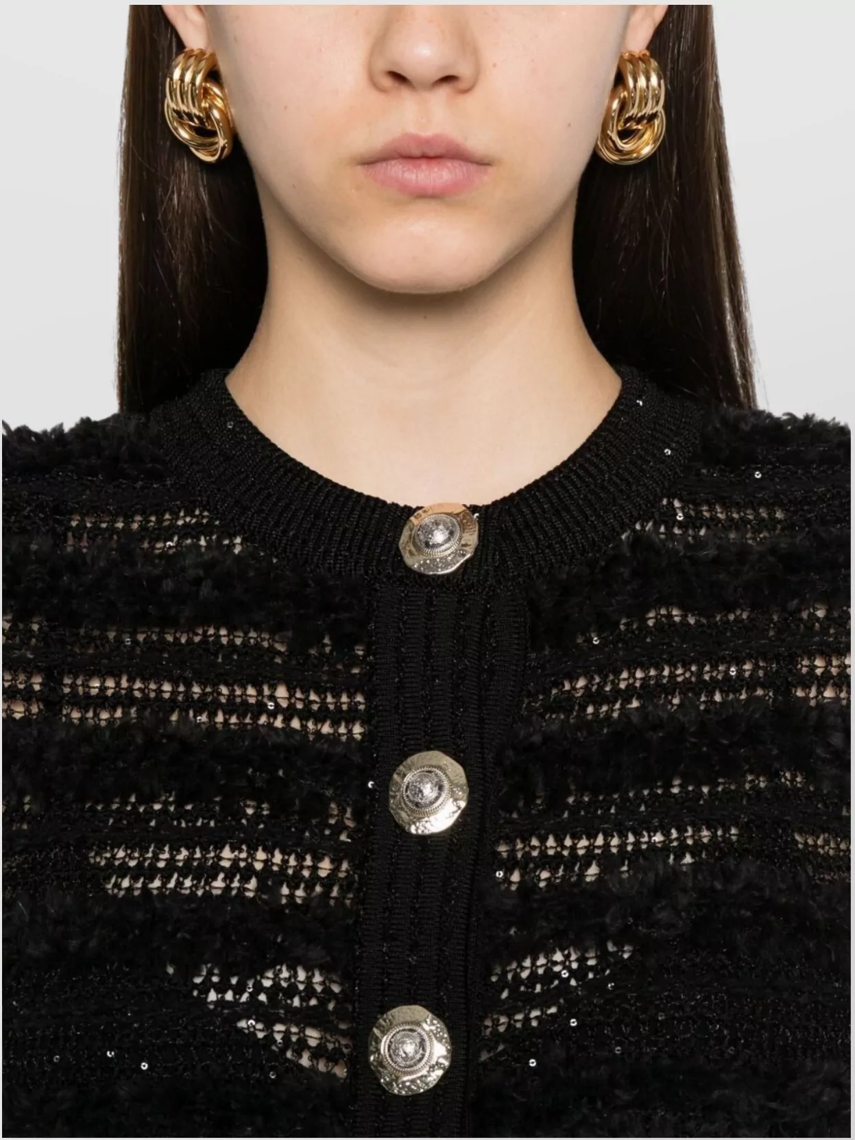 Balmain Knitwear Cardigan Tweed Texture