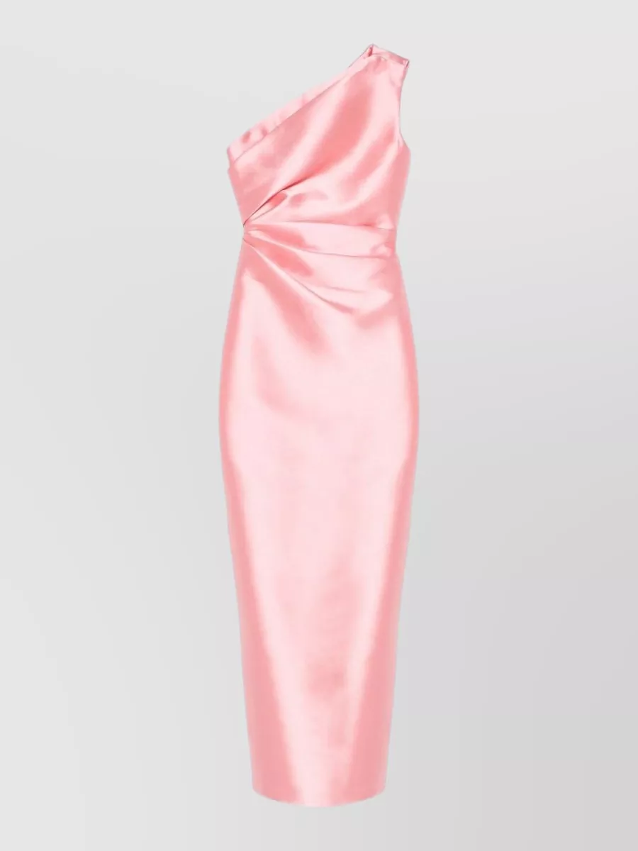 Solace London Draped one-shoulder sleeveless maxi dress