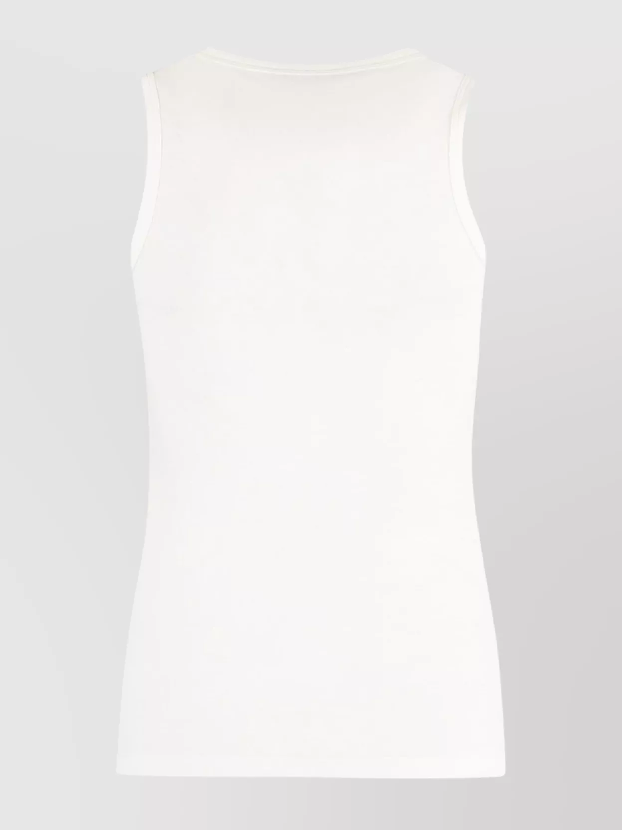 Jil Sander Ribbed Edges Scoop Neck Sleeveless Cotton Top