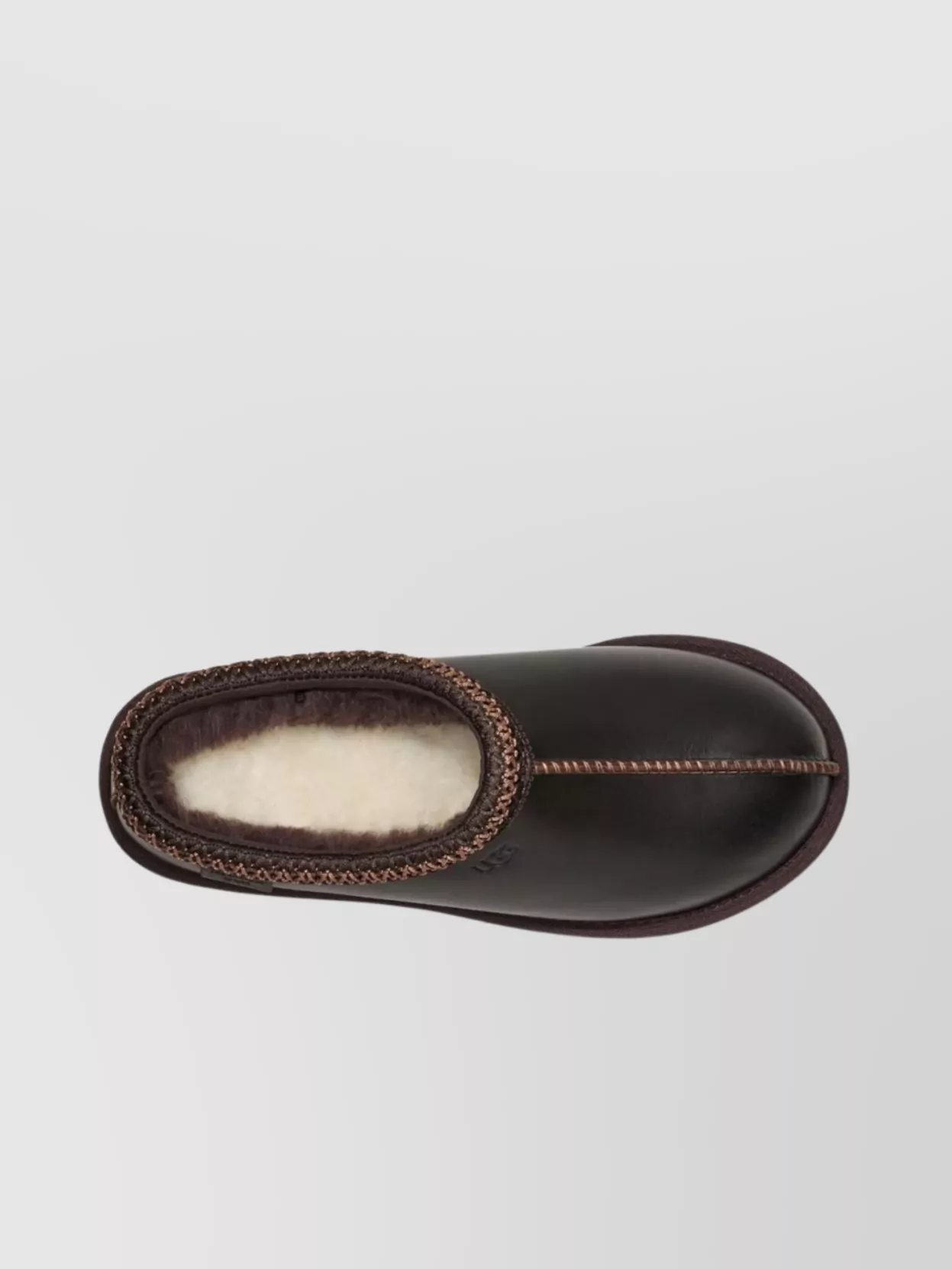 Ugg Leather Collar Mules Stitch Detailing