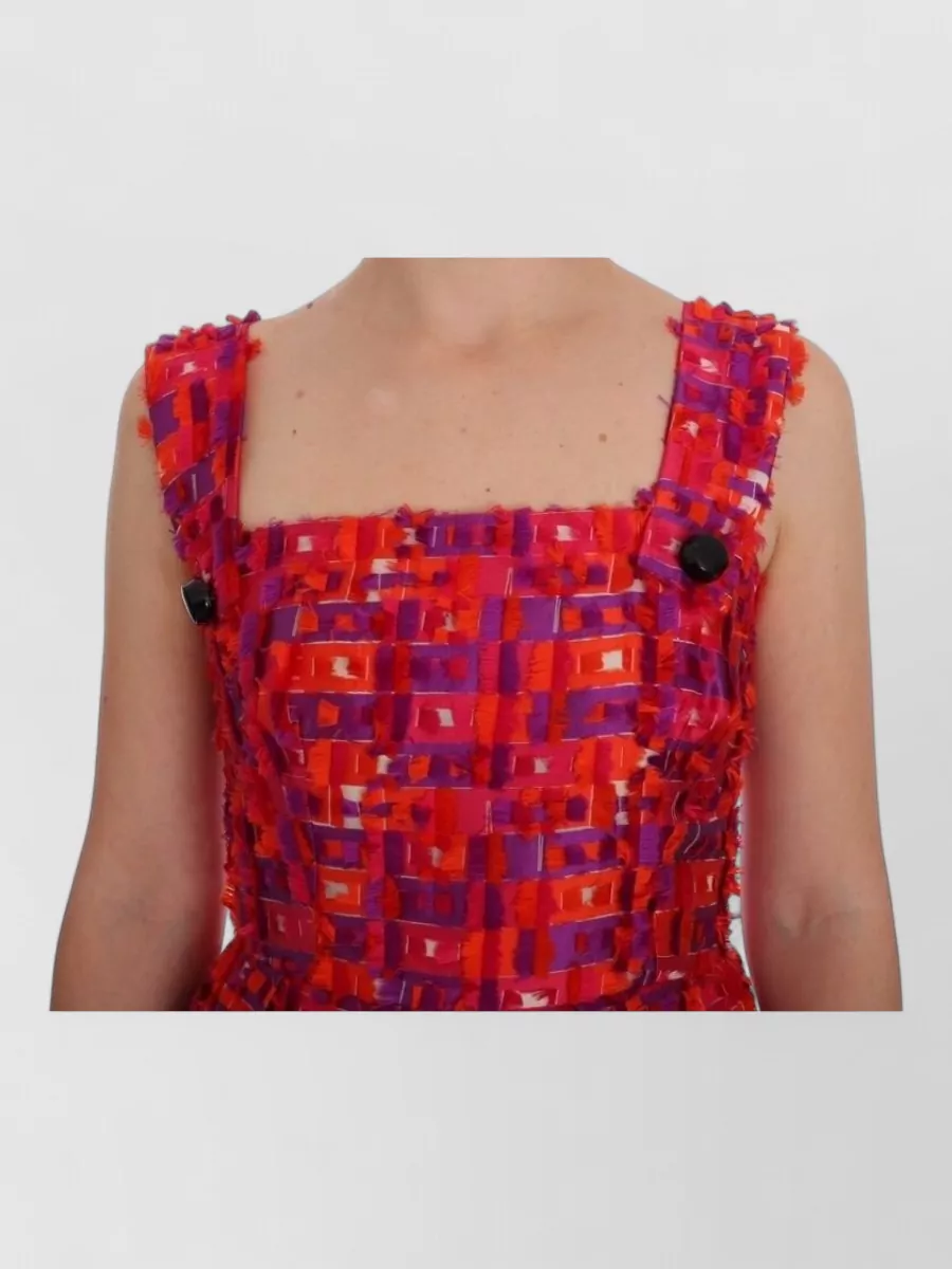 Dolce&Gabbana Silk patterned sleeveless square-neck a-line knee-length dress