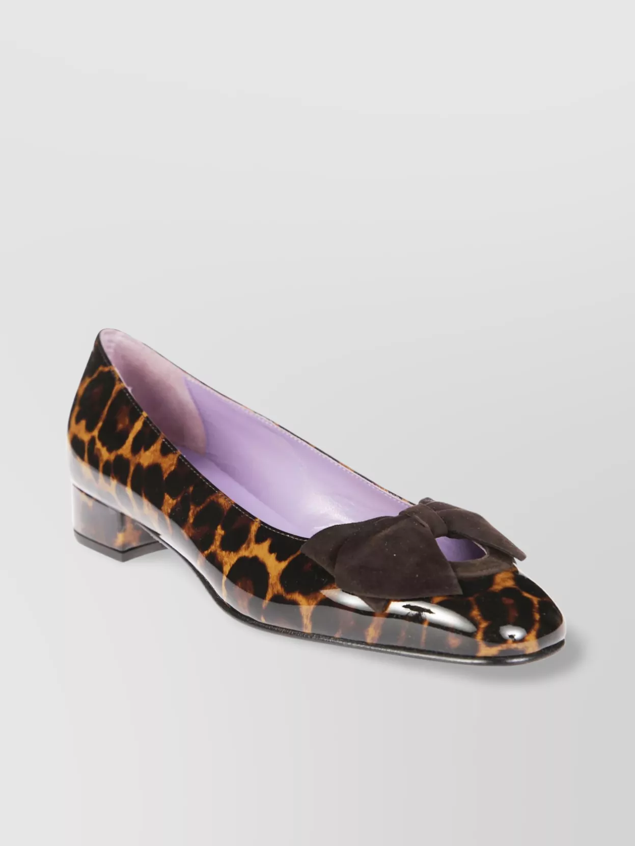 Carel Leopard Print Suede Loafers With Bow Detail