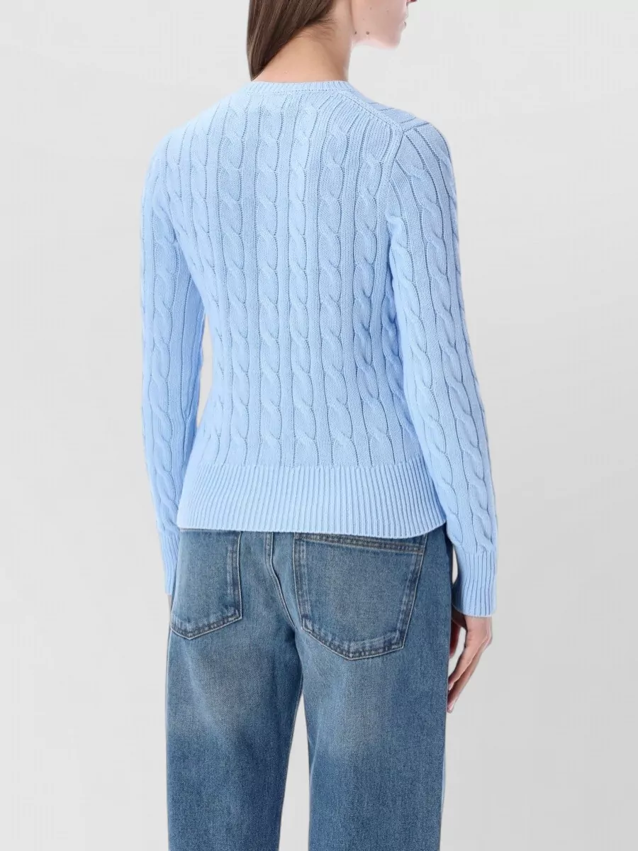 Polo Ralph Lauren Cotton Cable Knit Slim Fit Cropped Cardigan