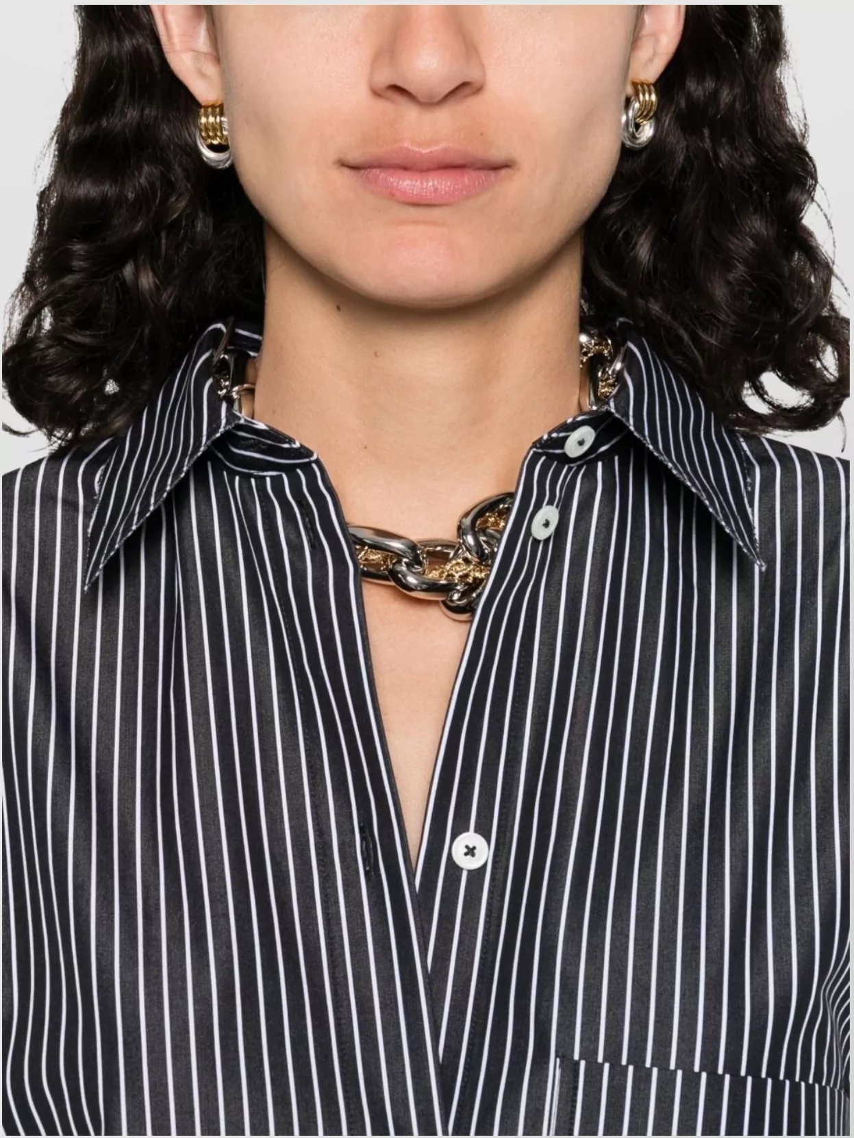 Totême Striped Shirtdress Cotton Chest Pocket Detail