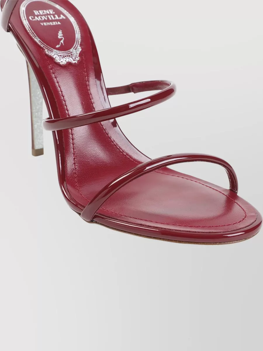 Rene Caovilla Patent Leather Crystal-Embellished Sandals