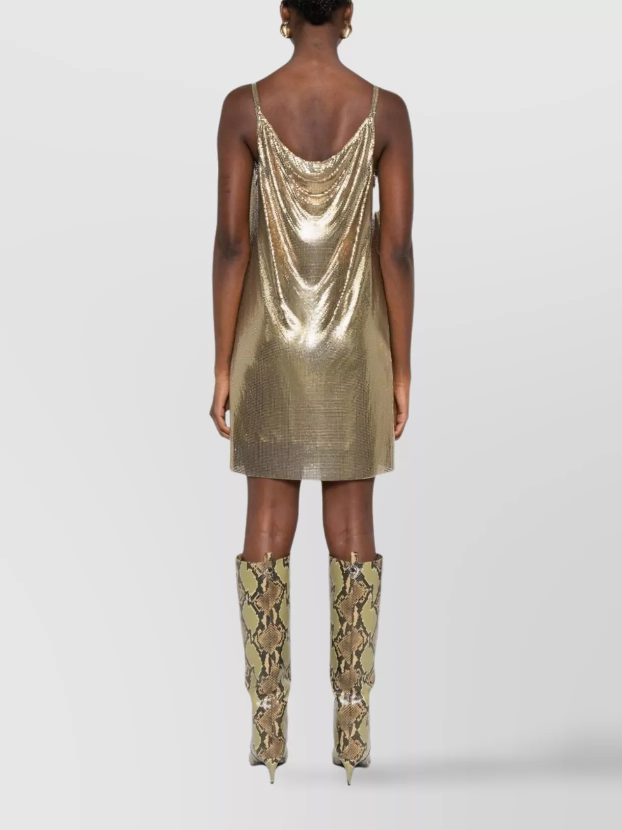 Versace Short Cocktail Dress With Chain Strap Detail