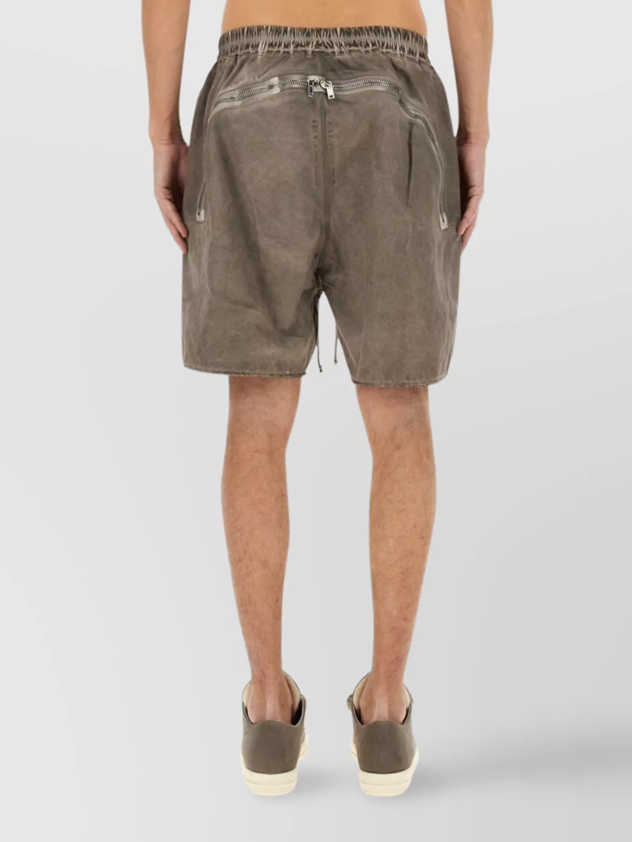 Rick Owens Drkshdw Gray Hollywood Long Boxers Butt Zipp Shorts