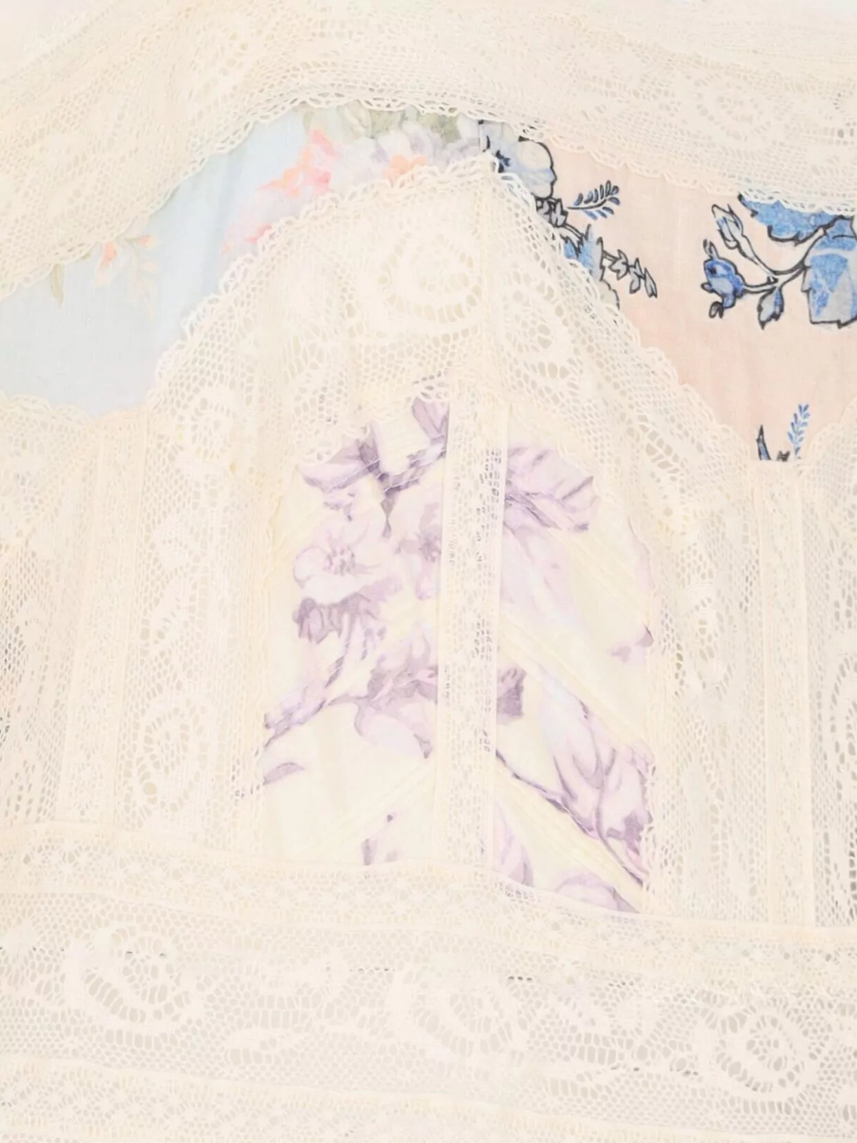 Zimmermann Floral Lace Patchwork Spaghetti Straps Dress