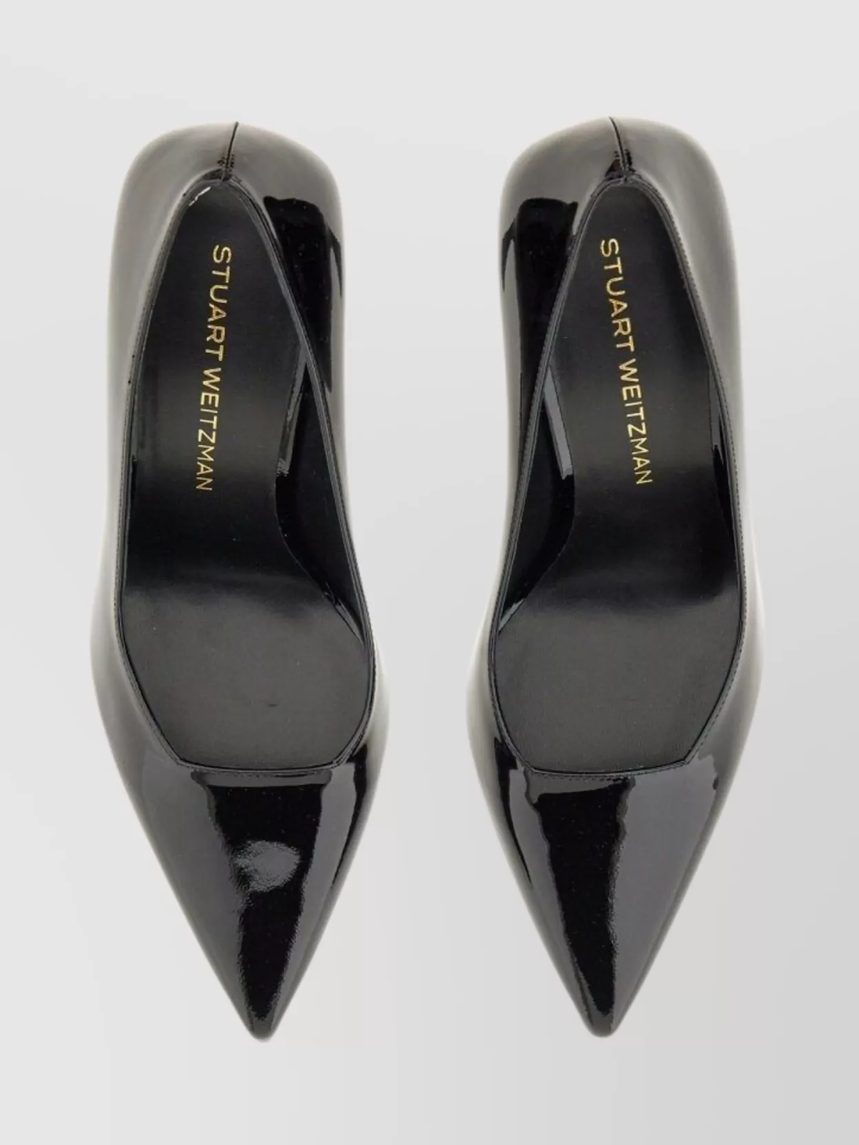 Stuart Weitzman Vinnie Patent Finish Pointed Toe Sandals