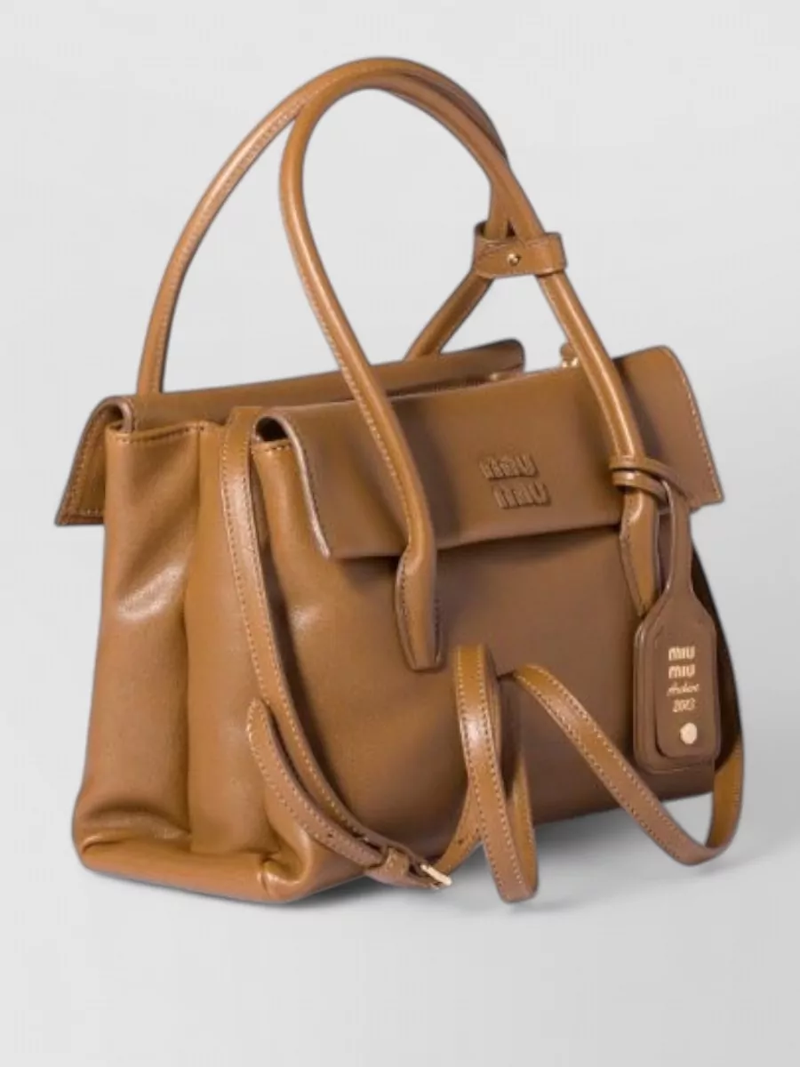 Miu Miu Natural Nappa Tote Bag Structured Top Handle