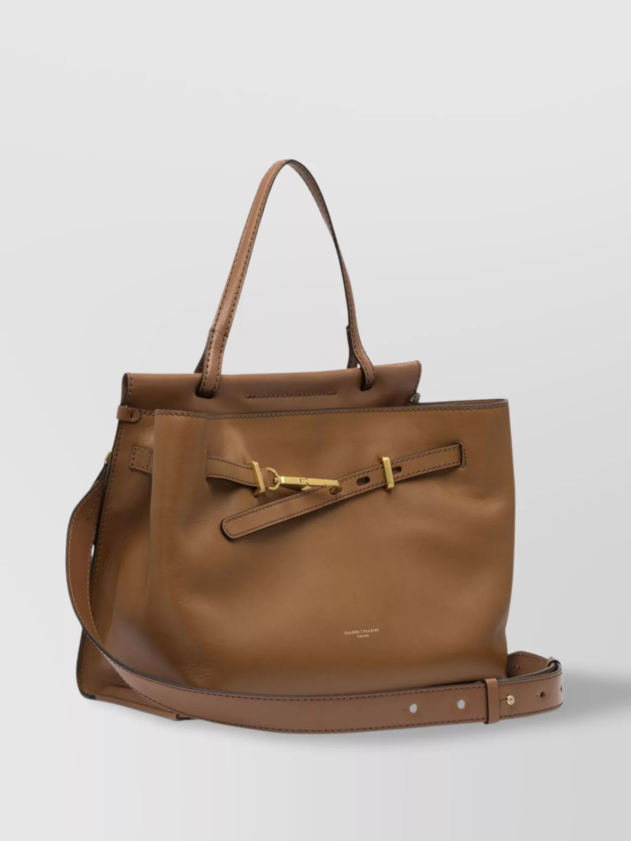 Gianni Chiarini Shoulder Bags With Adjustable Strap And Belt Detail In Brown