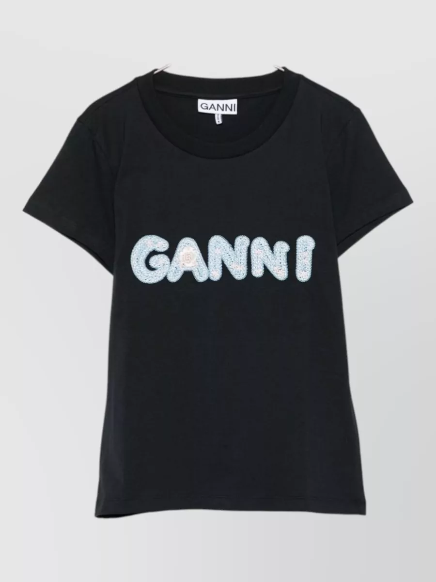 Ganni Logo cotton baby-fit t-shirt