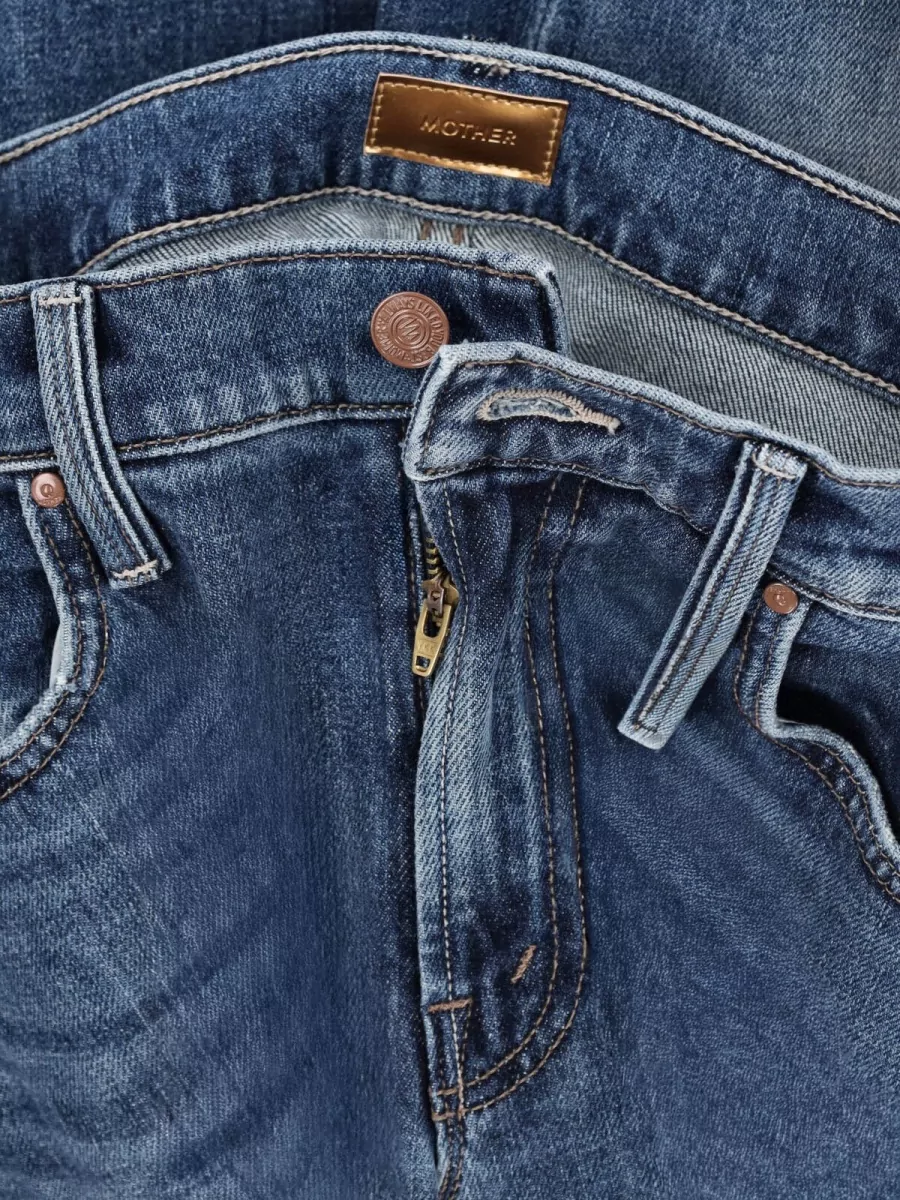 Mother Straight Leg Trousers Belt Loops Pockets