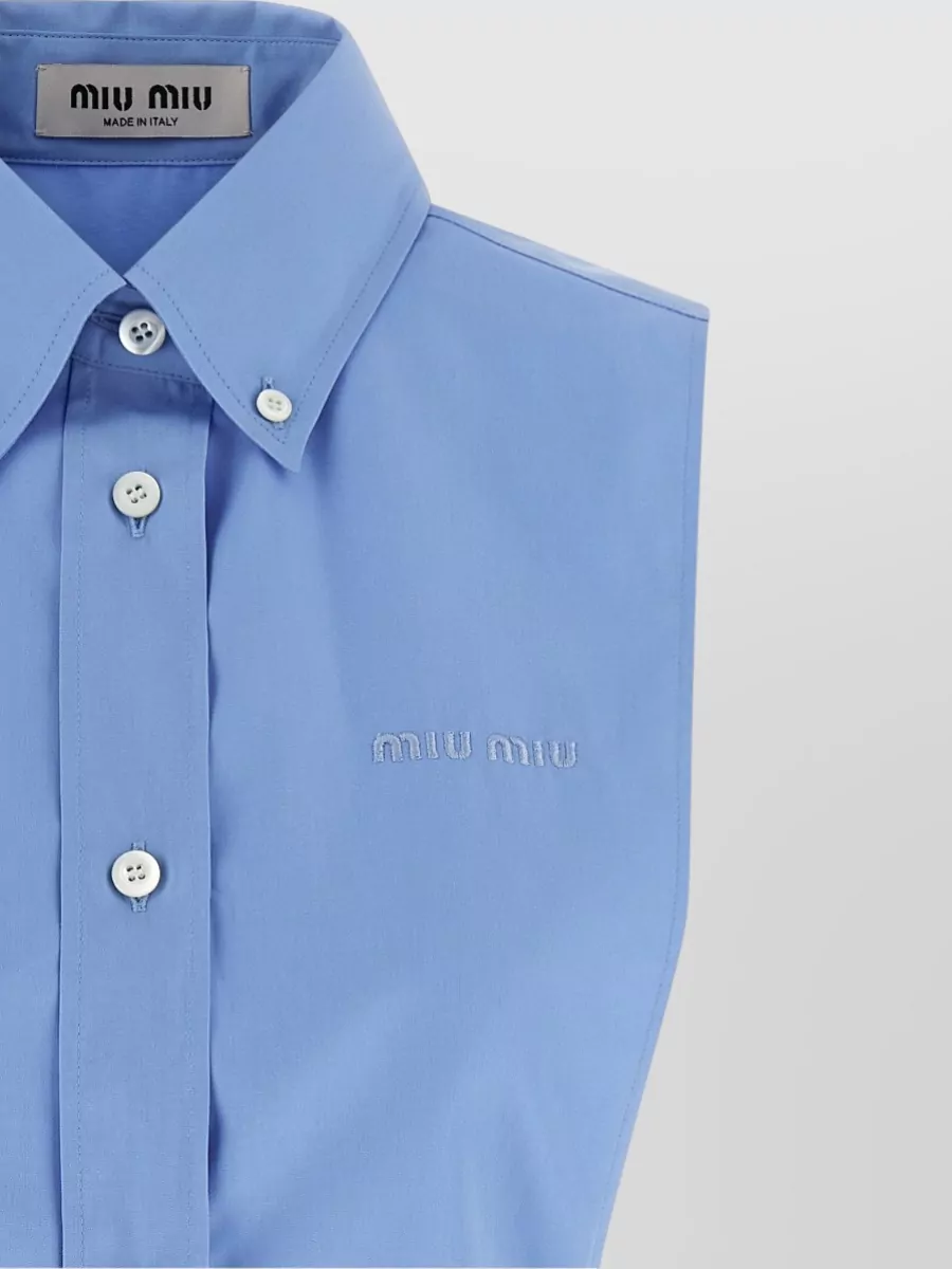 Miu Miu Cotton Sleeveless Poplin Shirt
