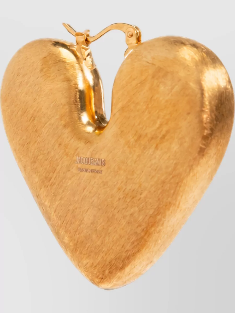 Jacquemus Crystal Embellished Heart Drop Earrings