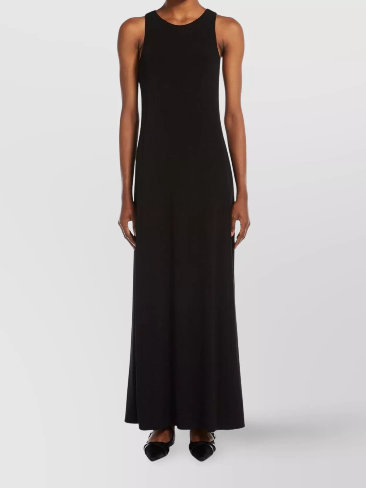 Max Mara Long Dress With Scoop Neckline And Sleeveless Design