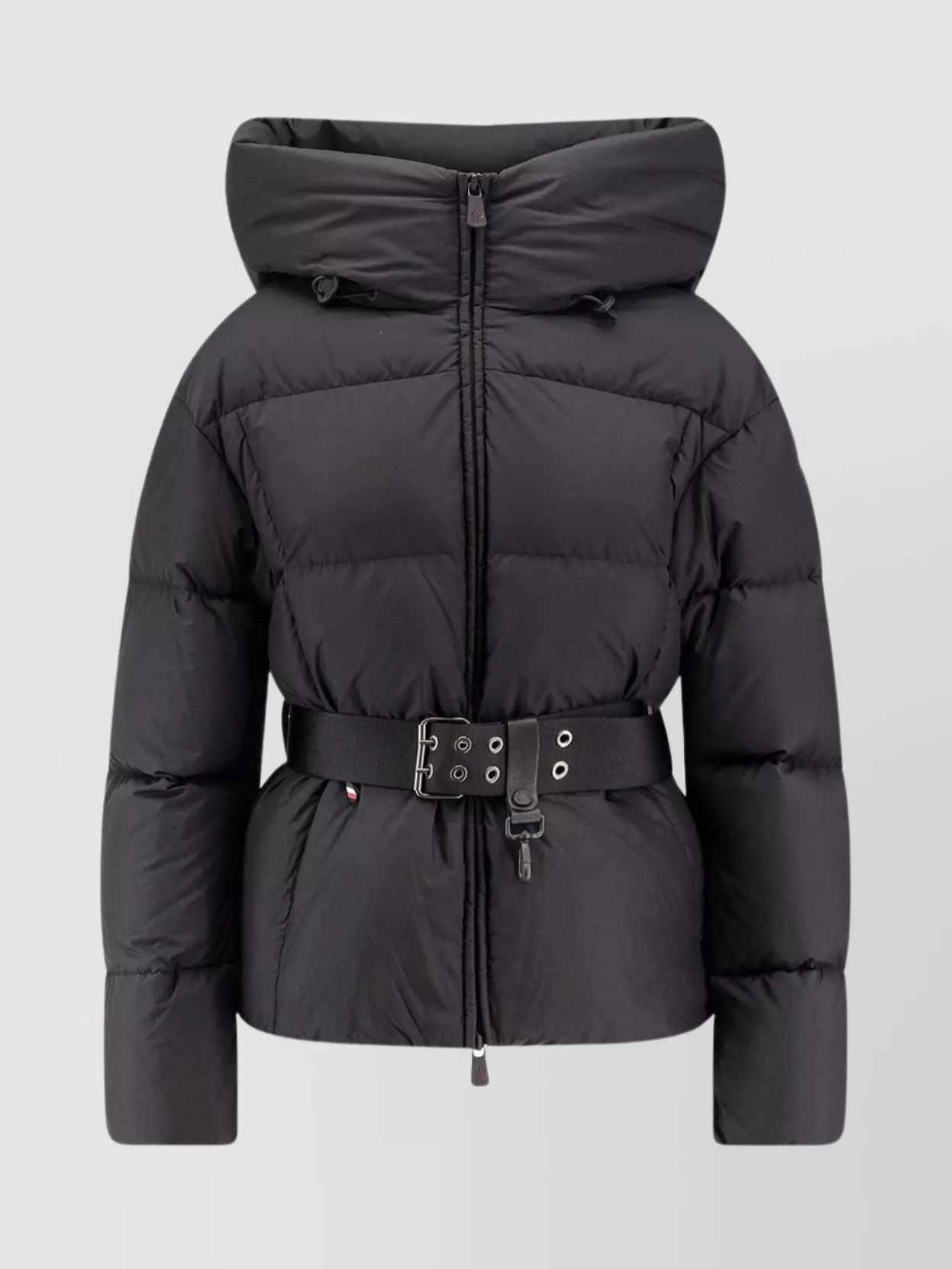Moncler Adjustable Hooded Nylon Down Jacket In Black