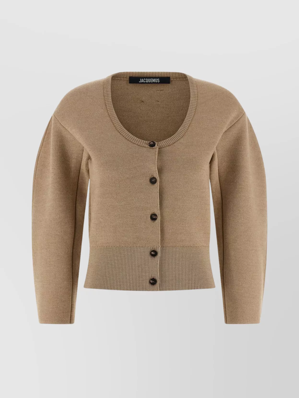 Jacquemus Doppio Button Round-neck Cardigan In Neutral