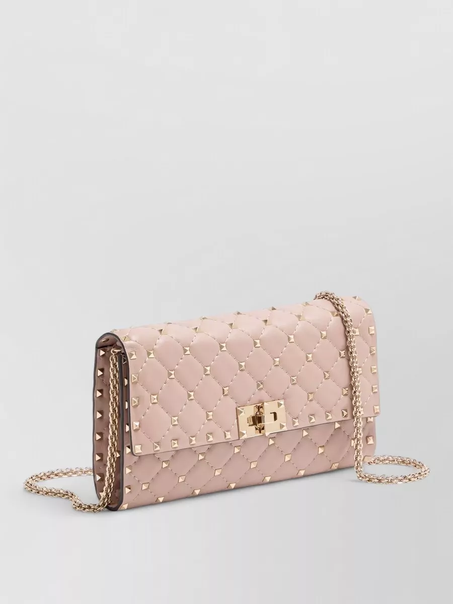 Valentino Garavani Rockstud Spike Lambskin Clutch Bag