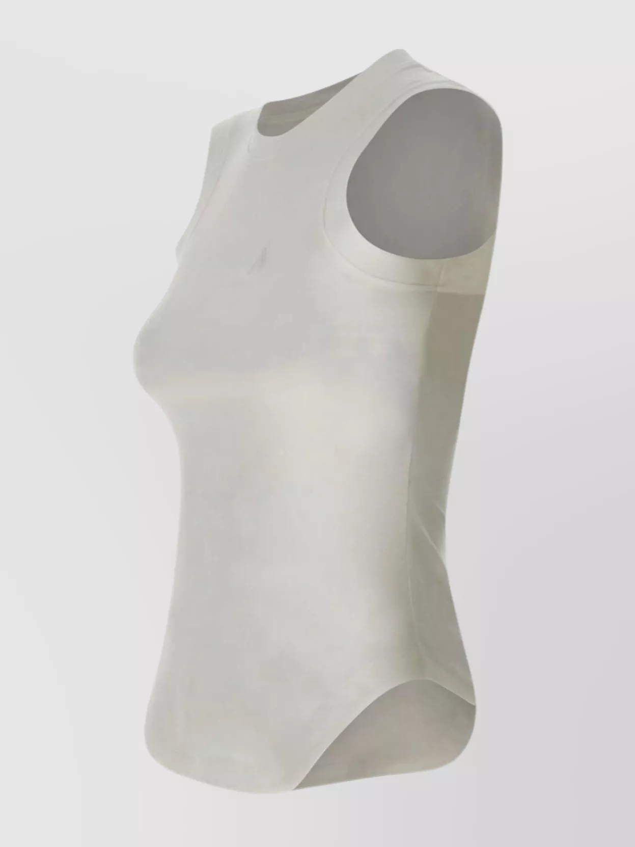 Attico Rounded Bottom Tank Top In White