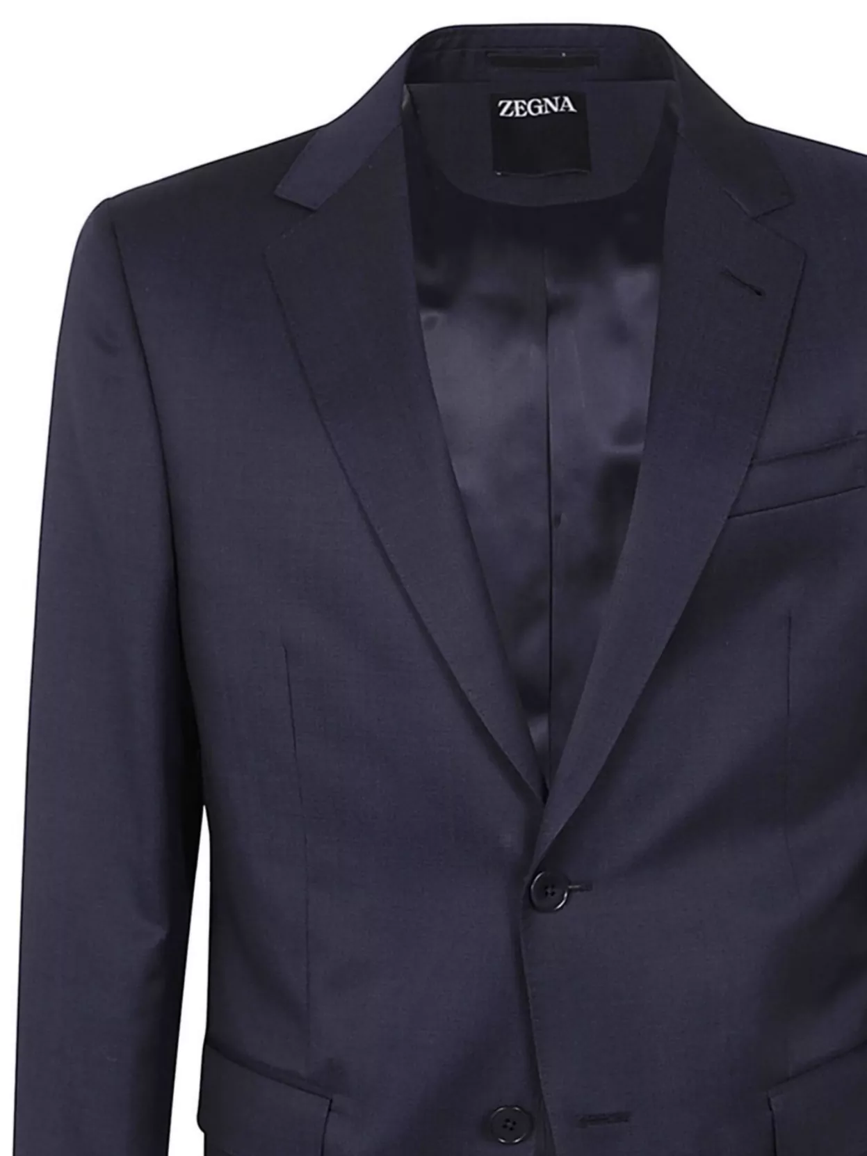 Zegna Wool Suit With Notch Lapel And Pockets