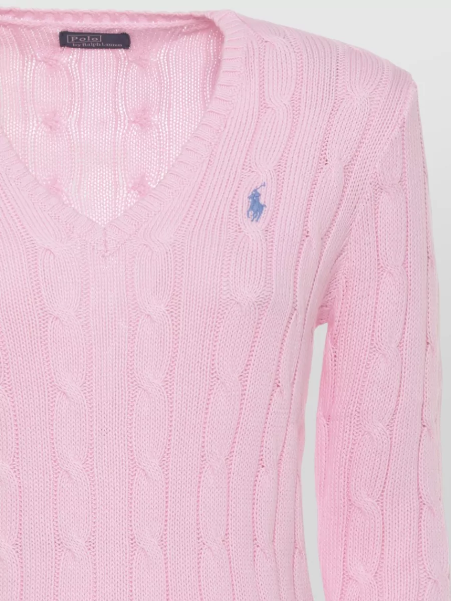 Ralph Lauren Cable-Knit V-Neck Cotton Jumper