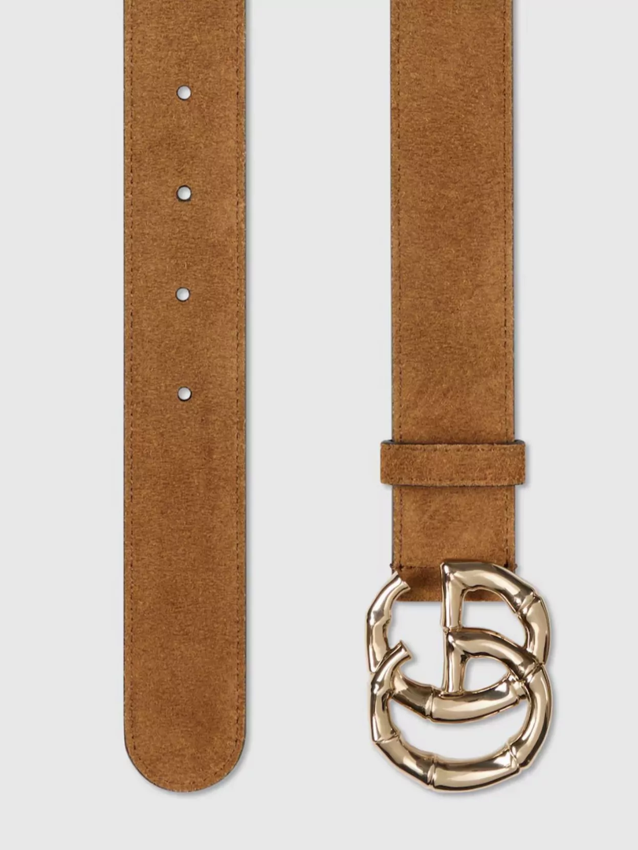 Gucci Suede Belt Gold-Tone Hardware