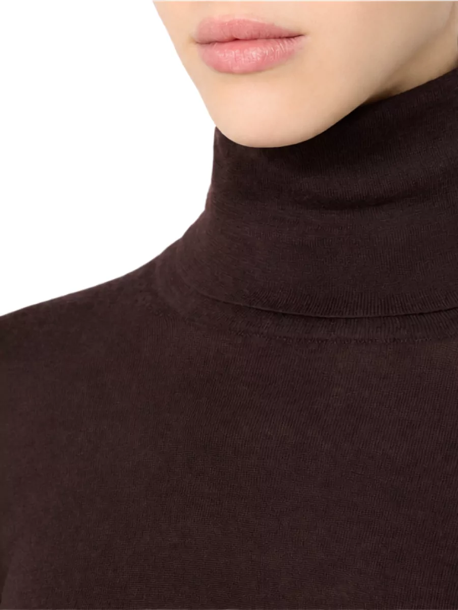 Max Mara Virgin Wool Fine Rib-Knit Turtleneck Sweater