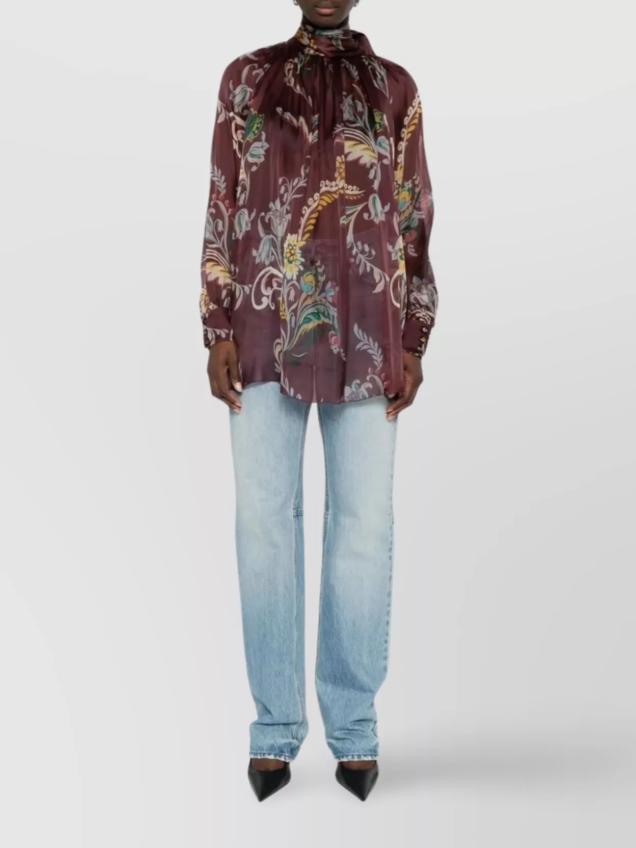 Etro Women Silk Blouse With Paisley Print In Multi