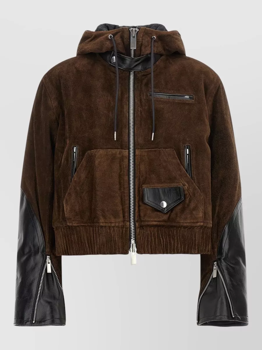 Sacai leather cropped jacket