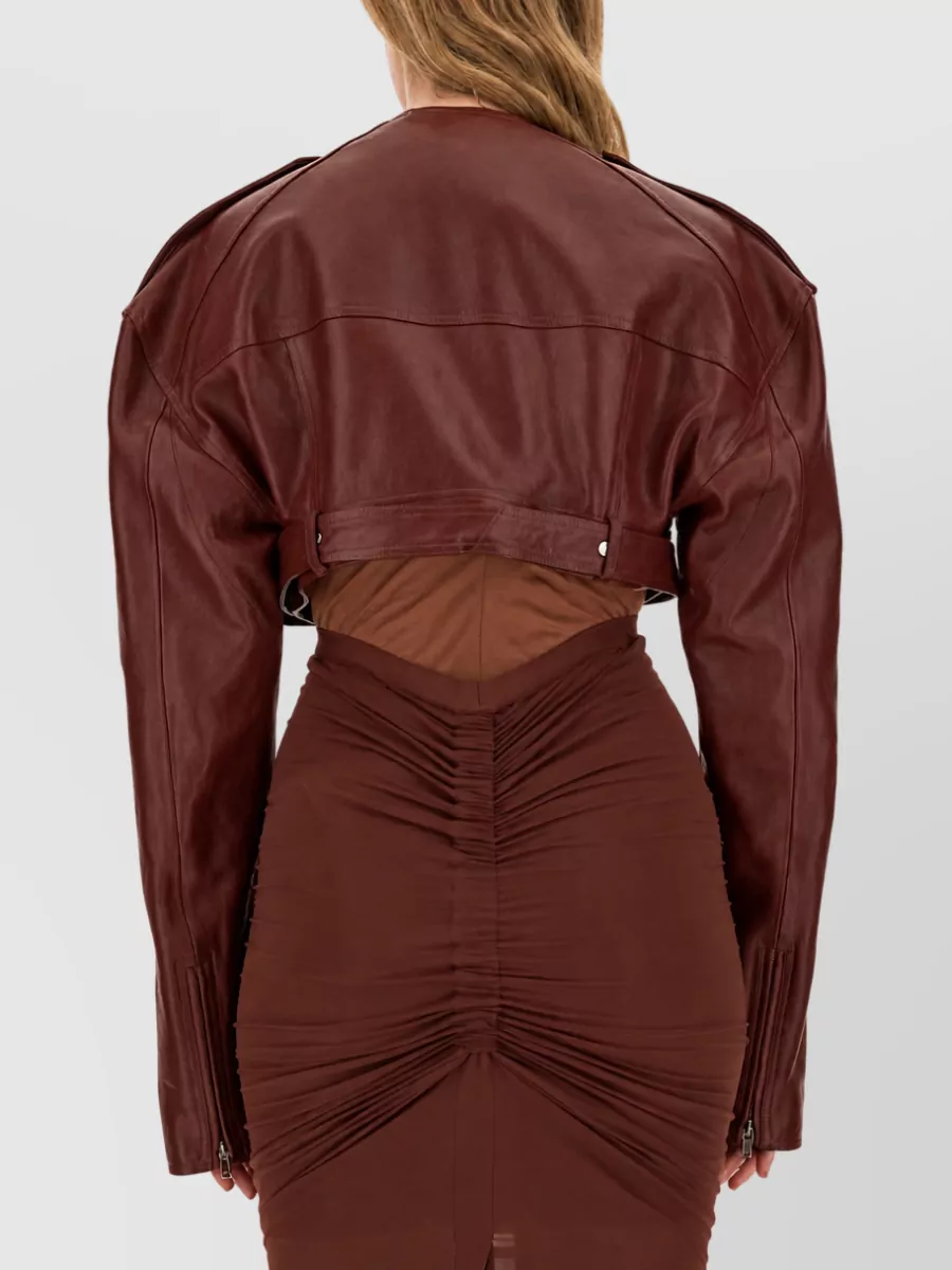 Rick Owens Lamb Leather Cropped Jacket