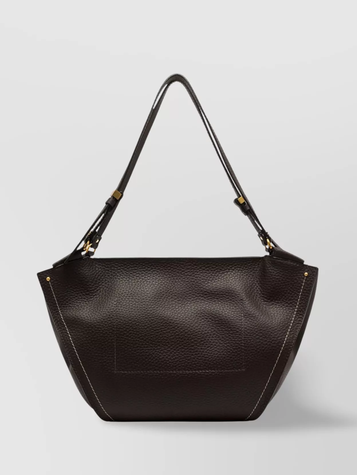 Gianni Chiarini Leather Texture Shoulder Bag With Gold Hardware In Brown