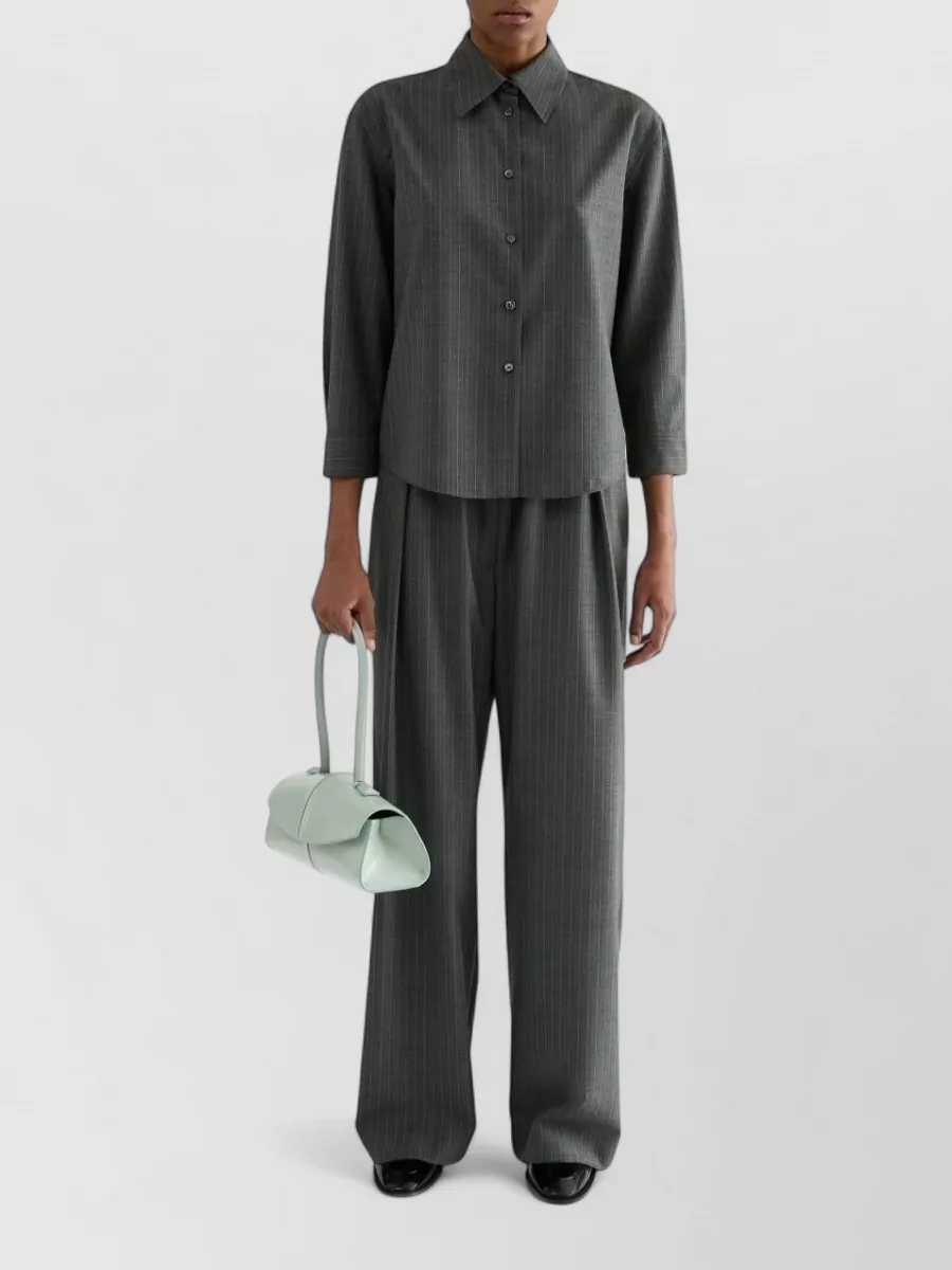 Jil Sander Wool Pinstripe Boxy Shirt