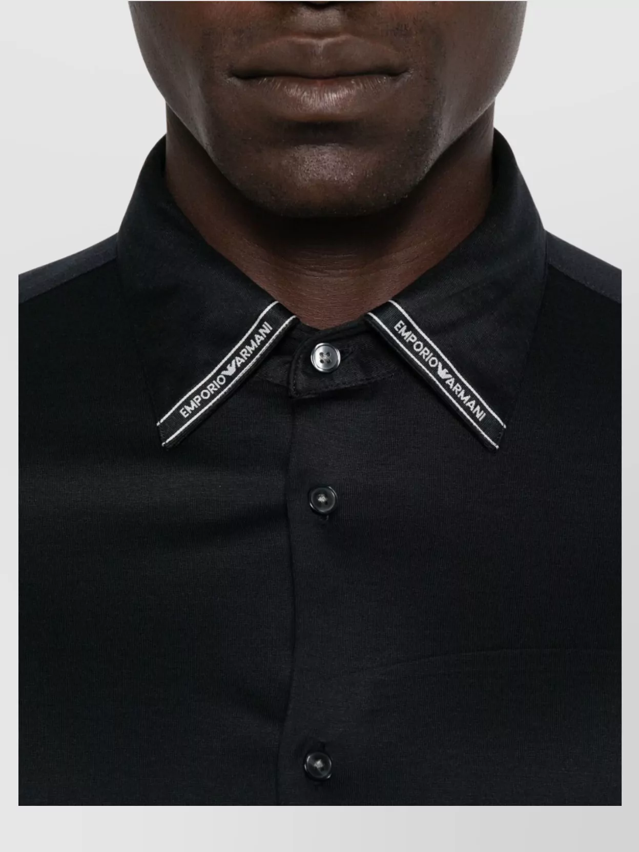 Emporio Armani Collared Neck Long Sleeves Straight Hem Shirt