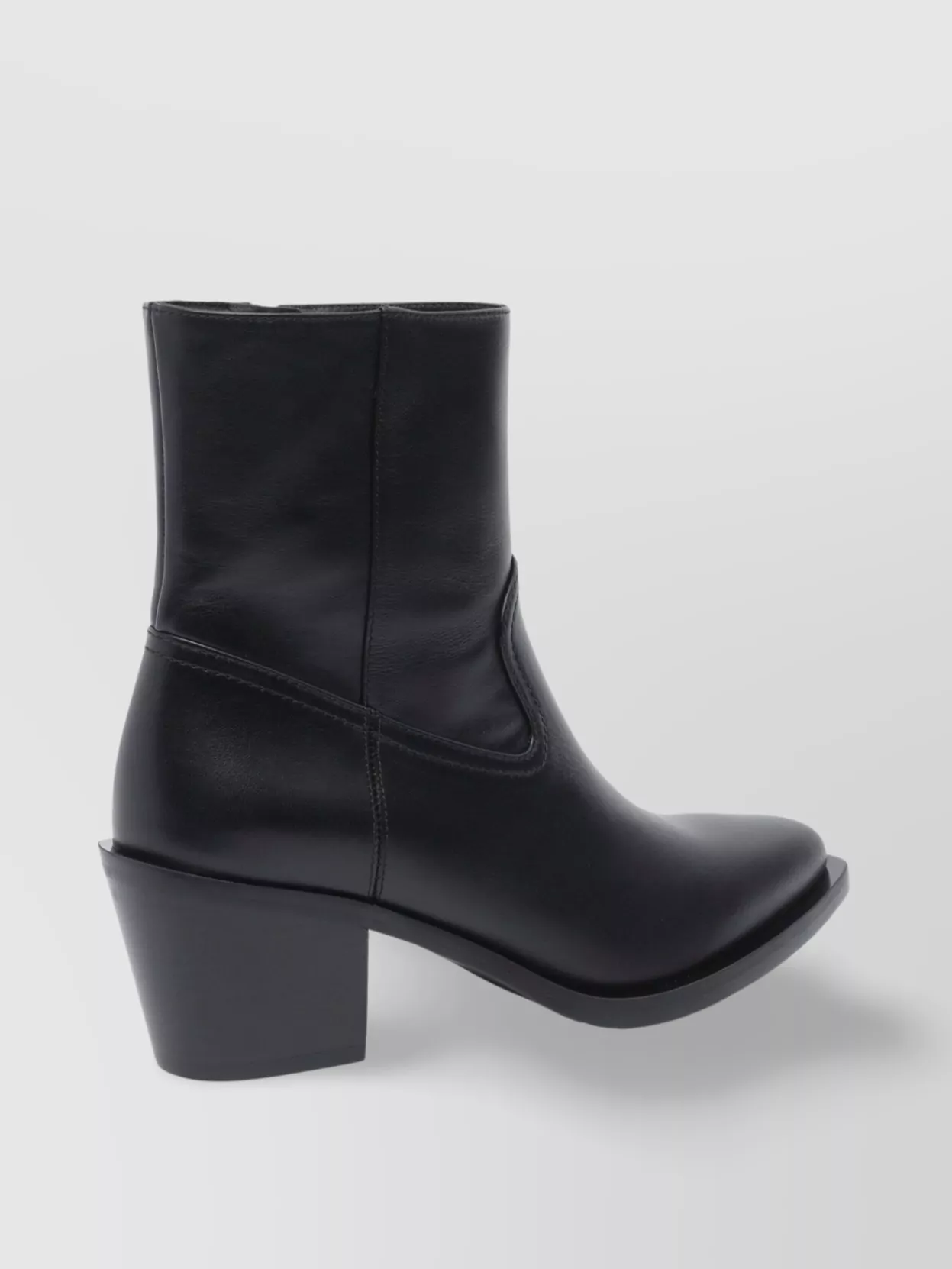 Stuart Weitzman Leather Block Heel Ankle Boots With Pointed Toe