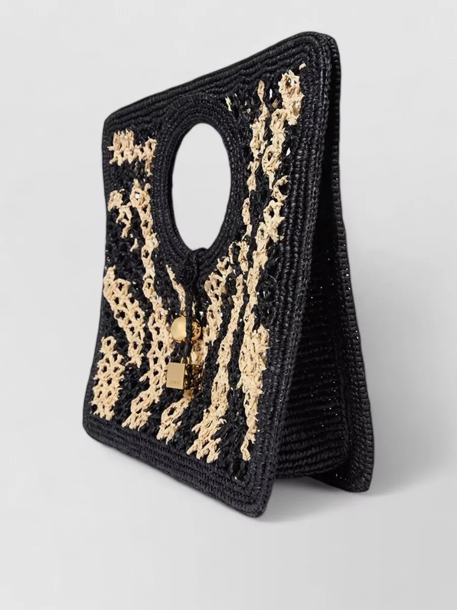Jacquemus Le Rond Carré Small Raffia Beach Bag
