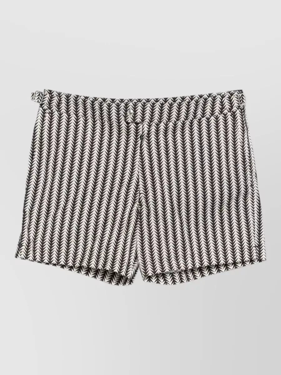 Tom Ford Geometric Print Compact Popeline Swim Shorts