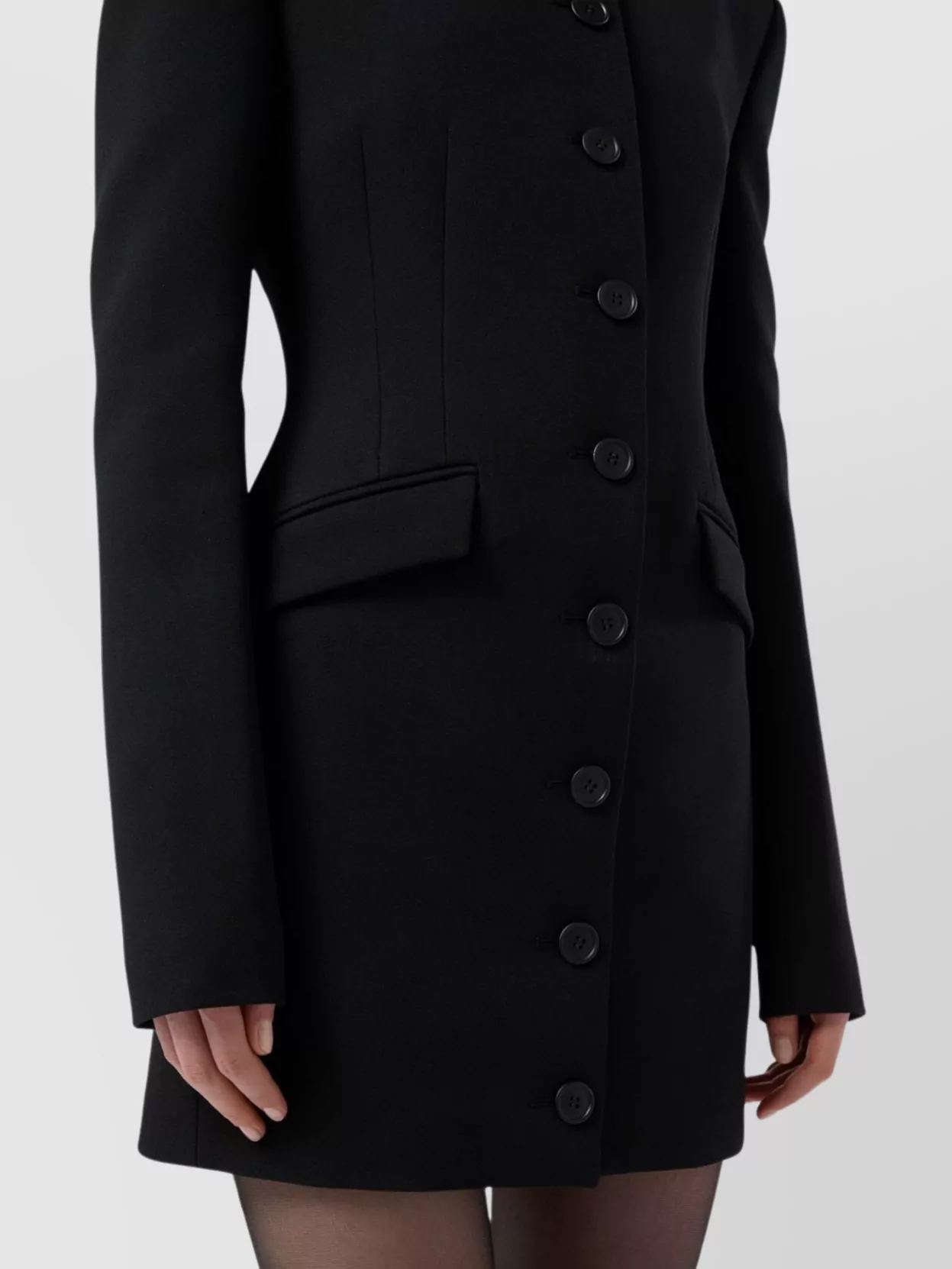 The Andamane Structured Coat Dress Flap Pockets