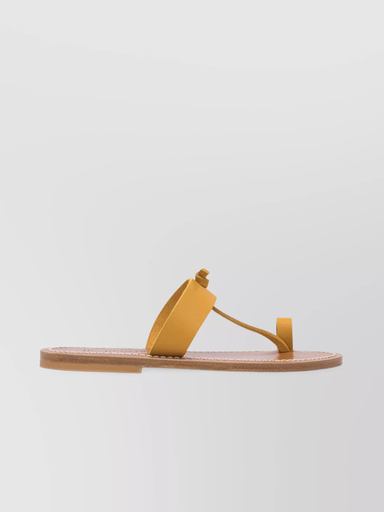 Kjacques Toe Loop Leather Sole Flat Sandals In Pink
