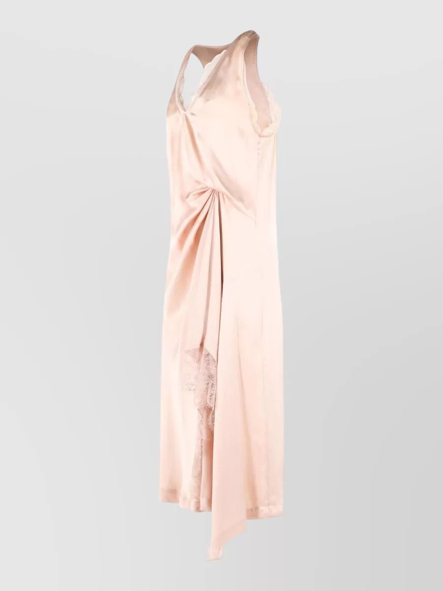 Maison Margiela Silk Blend Lace Asymmetric Midi Nightdress