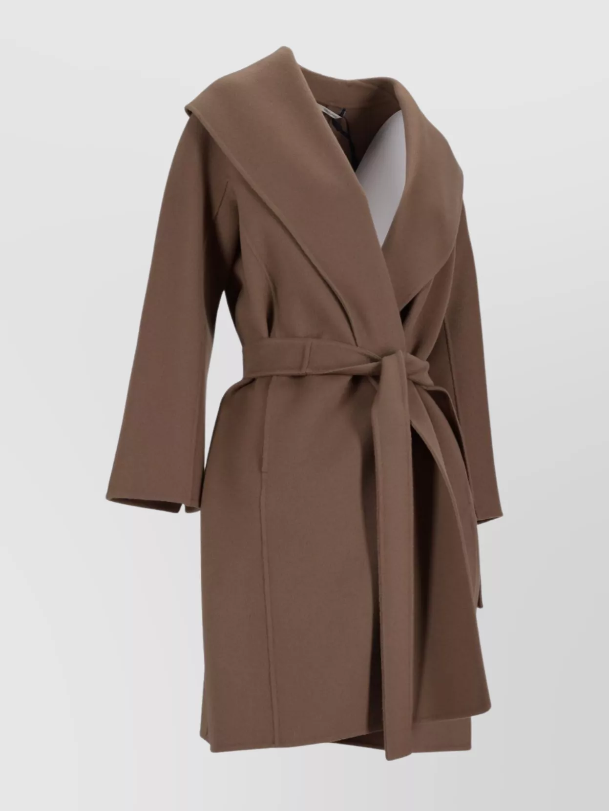 S Max Mara Belted Mid-Length Coat Wide Lapels