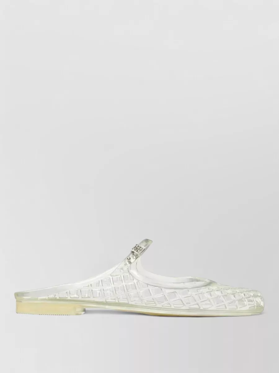 Tory Burch Transparent Perforated Flat Mules