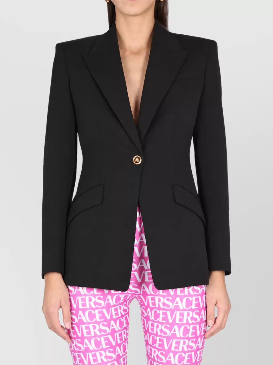 Versace Single-Breasted Virgin Wool Blazer