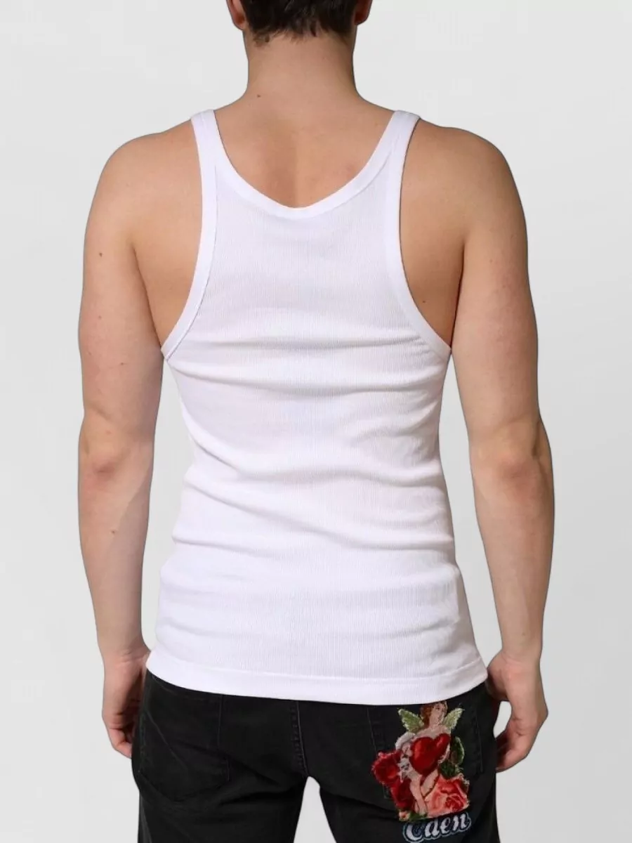 Dolce&Gabbana Ribbed Cotton Sleeveless Tank Top