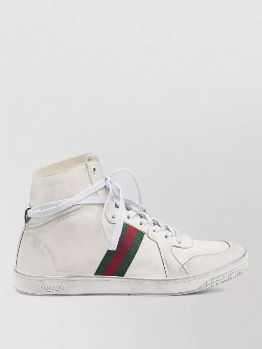 Gucci High Top Stretch Sneakers Web Stripe
