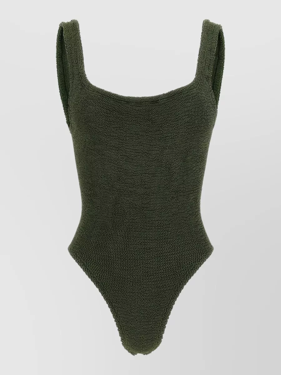 Hunza G crinkle square neck one-piece swimsuit