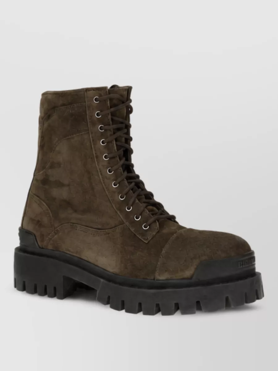 Balenciaga calf leather lace-up boots